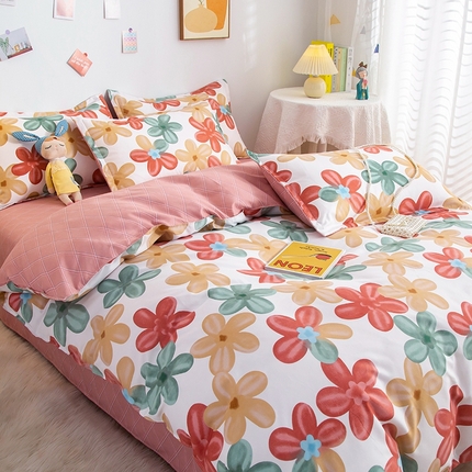 91家纺网 家纺一手货源 找家纺 （总）简冠家纺 2025新款印花植物羊绒磨毛四件套