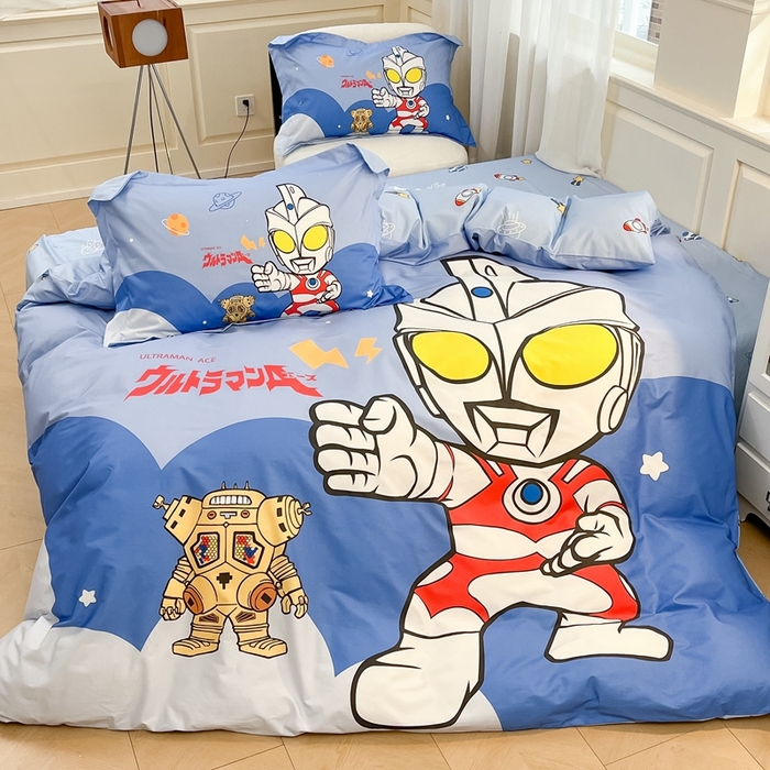 91家纺网 家纺一手货源 找家纺 蘭菲家纺 2025新款奥特曼全棉四件套 出击