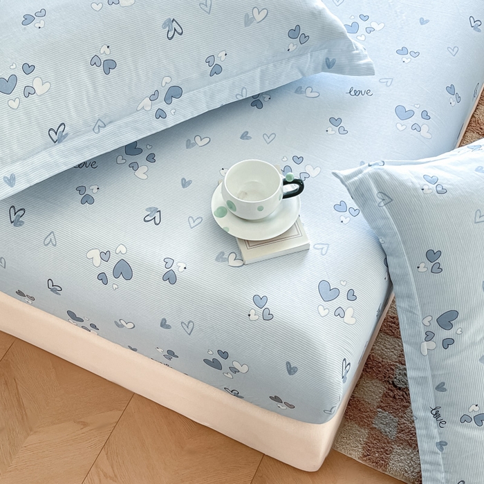 91家纺网 家纺一手货源 找家纺 晨希家居 2025新款全棉A类双层纱床笠 薇念