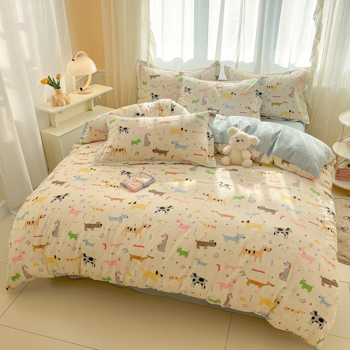 91家纺网 家纺一手货源 找家纺 涵宸家纺 2025新款全棉印花四件套 A奇妙之旅