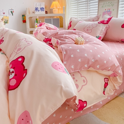 91家纺网 家纺一手货源 找家纺 （总）简冠家纺 2025新款印花植物羊绒磨毛四件套