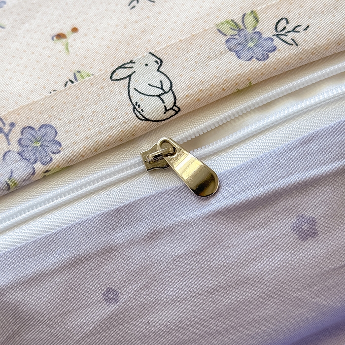 91家纺网 家纺一手货源 找家纺 沐棉家居 2025新款全棉印花四件套 嘻嘻兔