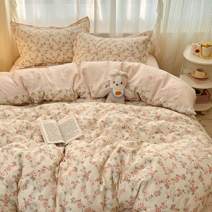 91家纺网 家纺一手货源 找家纺 涵宸家纺 2025新款全棉印花四件套 B露丝