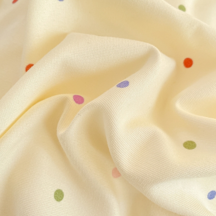 91家纺网 家纺一手货源 找家纺 尚美 2025新款小碎花针织棉床盖四件套 奶油波点