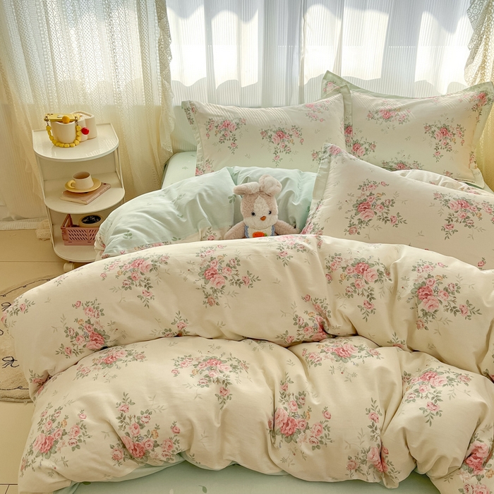 91家纺网 家纺一手货源 找家纺 涵宸家纺 2025新款全棉印花四件套 B花田妙语