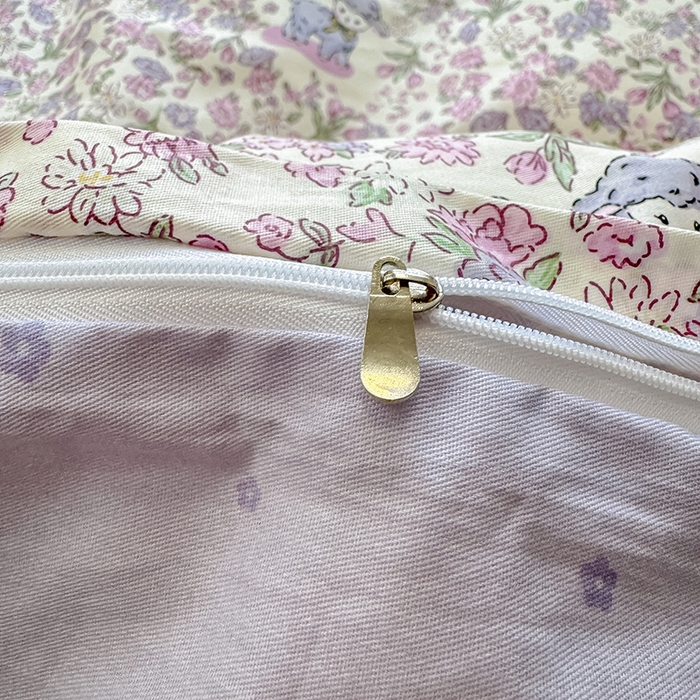 91家纺网 家纺一手货源 找家纺 沐棉家居 2025新款全棉印花四件套 紫花小羊