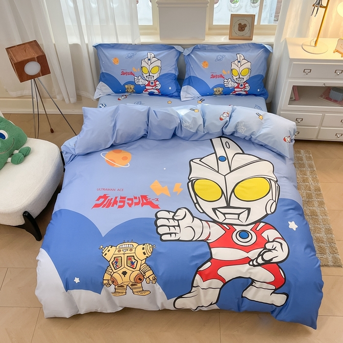 91家纺网 家纺一手货源 找家纺 蘭菲家纺 2025新款奥特曼全棉四件套 出击