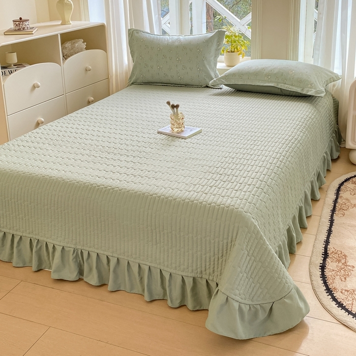 91家纺网 家纺一手货源 找家纺 尚美 2025新款小碎花针织棉床盖四件套 兰亭序