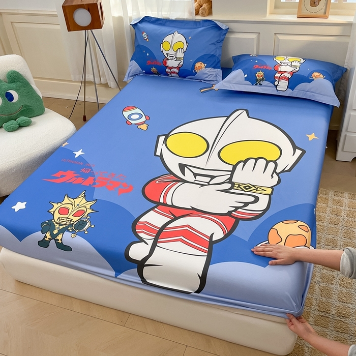 91家纺网 家纺一手货源 找家纺 蘭菲家纺 2025新款奥特曼全棉床笠 无敌