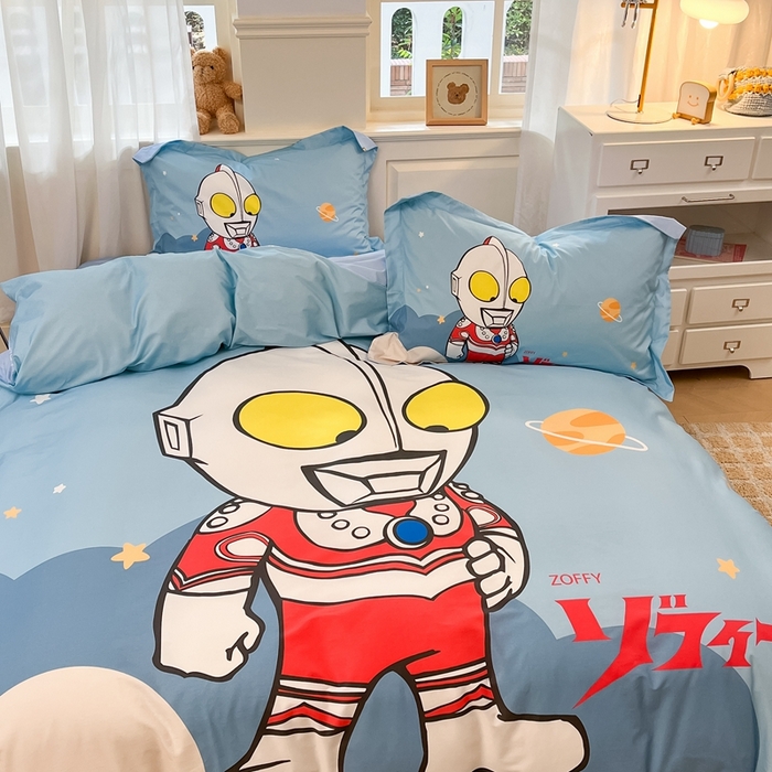 91家纺网 家纺一手货源 找家纺 蘭菲家纺 2025新款奥特曼全棉四件套 发呆