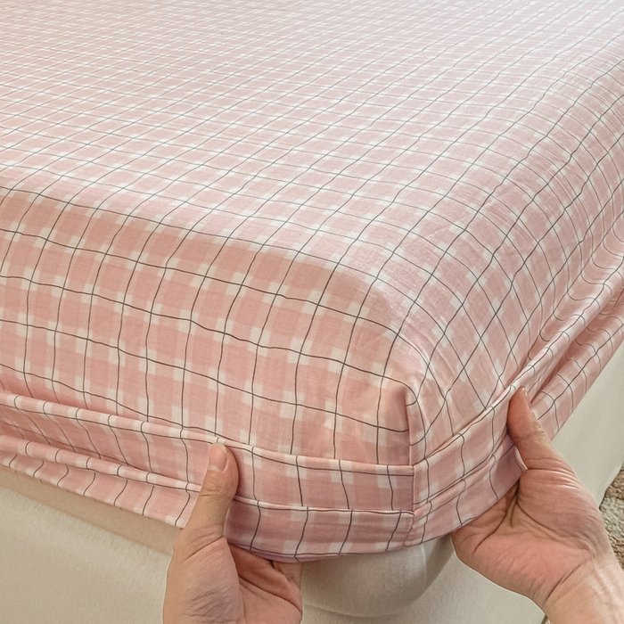 91家纺网 家纺一手货源 找家纺 晨希家居 2025新款全棉A类双层纱床笠 格调