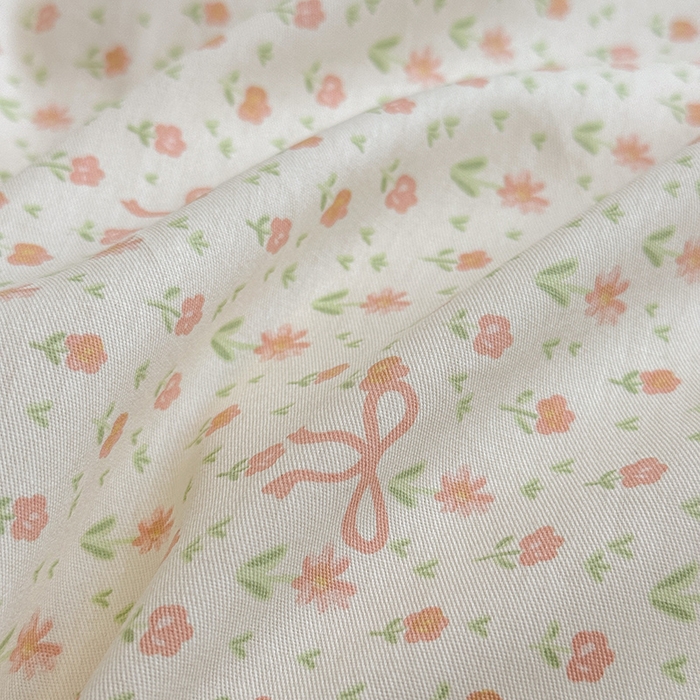 91家纺网 家纺一手货源 找家纺 沐棉家居 2025新款全棉印花四件套 蝴蝶结