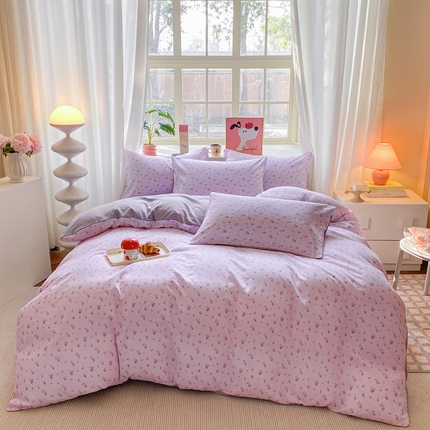 91家纺网 家纺一手货源 找家纺 （总）沃朴家居2025新款高克重小碎花水洗棉四件套