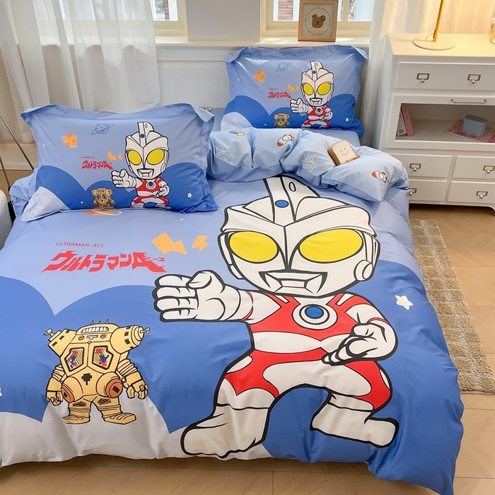 91家纺网 家纺一手货源 找家纺 蘭菲家纺 2025新款奥特曼全棉四件套 出击