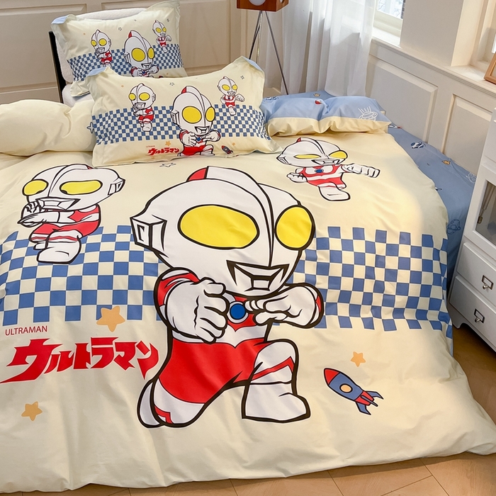 91家纺网 家纺一手货源 找家纺 蘭菲家纺 2025新款奥特曼全棉四件套 超人兄弟