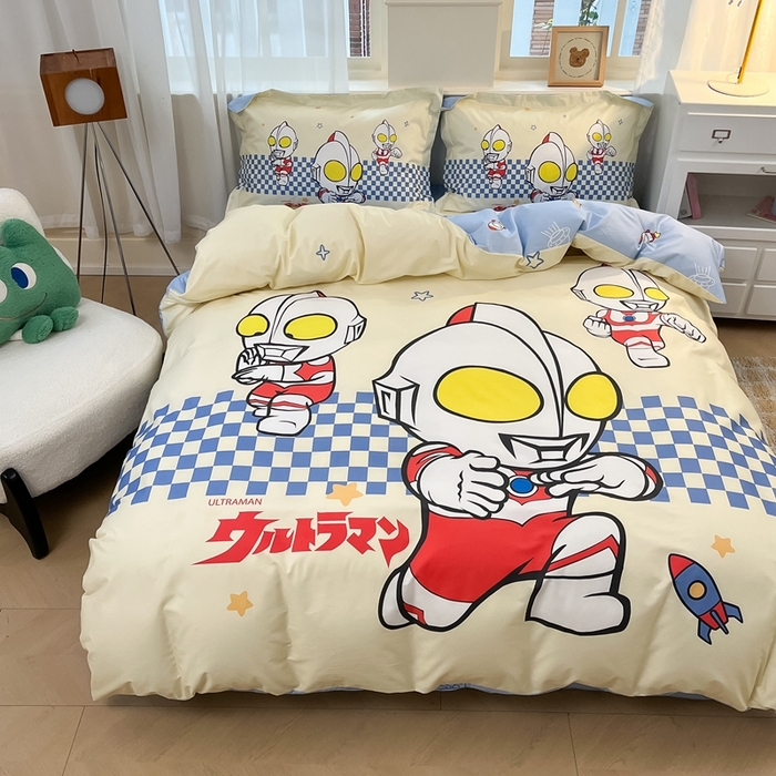 91家纺网 家纺一手货源 找家纺 蘭菲家纺 2025新款奥特曼全棉四件套 超人兄弟