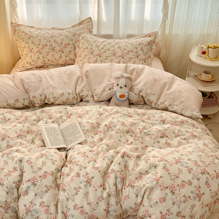 91家纺网 家纺一手货源 找家纺 涵宸家纺 2025新款全棉印花四件套 B露丝