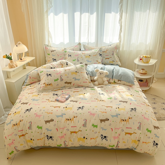 91家纺网 家纺一手货源 找家纺 涵宸家纺 2025新款全棉印花四件套 A奇妙之旅