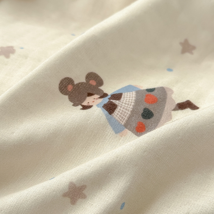 91家纺网 家纺一手货源 找家纺 沐棉家居 2025新款全棉双层纱四件套 礼物女孩