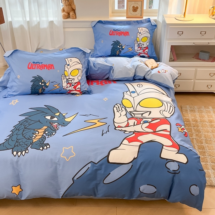 91家纺网 家纺一手货源 找家纺 蘭菲家纺 2025新款奥特曼全棉四件套 闪电