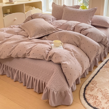 91家纺网 家纺一手货源 找家纺 （总）尚美 2025新款小碎花针织棉床盖四件套