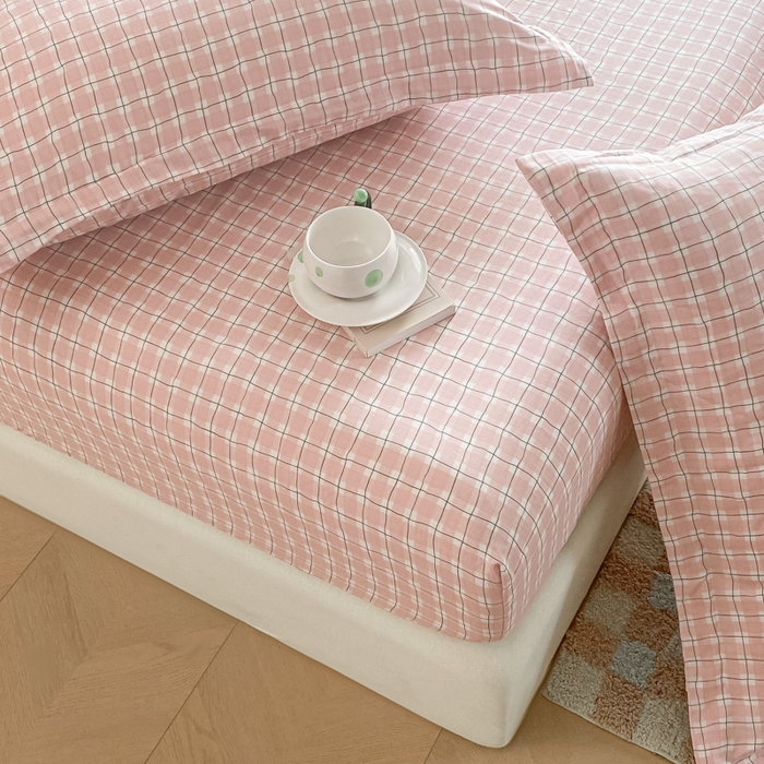 91家纺网 家纺一手货源 找家纺 晨希家居 2025新款全棉A类双层纱床笠 格调