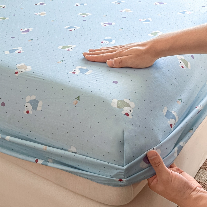 91家纺网 家纺一手货源 找家纺 晨希家居 2025新款全棉A类双层纱床笠 哈伦