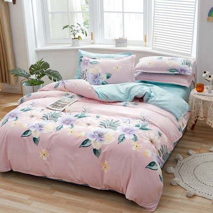 91家纺网 家纺一手货源 找家纺 （总）简冠家纺 2025新款印花植物羊绒磨毛四件套