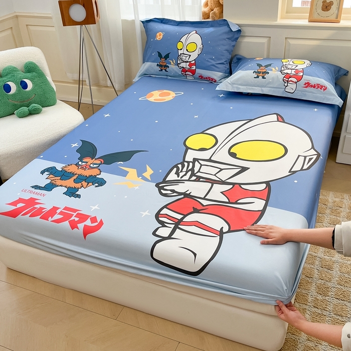 91家纺网 家纺一手货源 找家纺 蘭菲家纺 2025新款奥特曼全棉床笠 荣耀