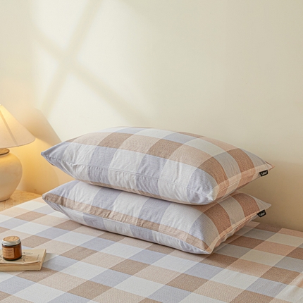 涵宸家纺 2025新款全棉印花良品系列枕套 枕套-格律-兰