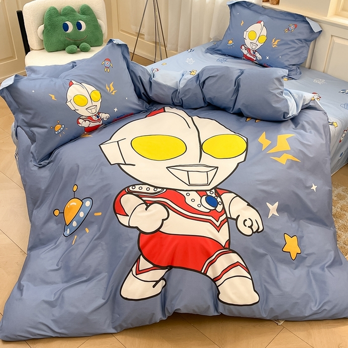 91家纺网 家纺一手货源 找家纺 蘭菲家纺 2025新款奥特曼全棉四件套 王者