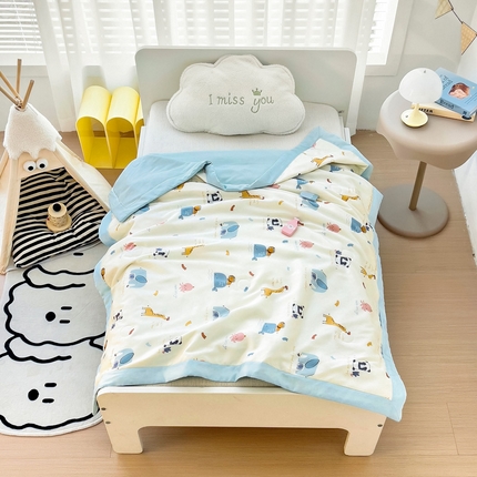 91家纺网 家纺一手货源 找家纺 （总）御棉坊 2025新款A类50天丝活性印花大豆儿童夏被