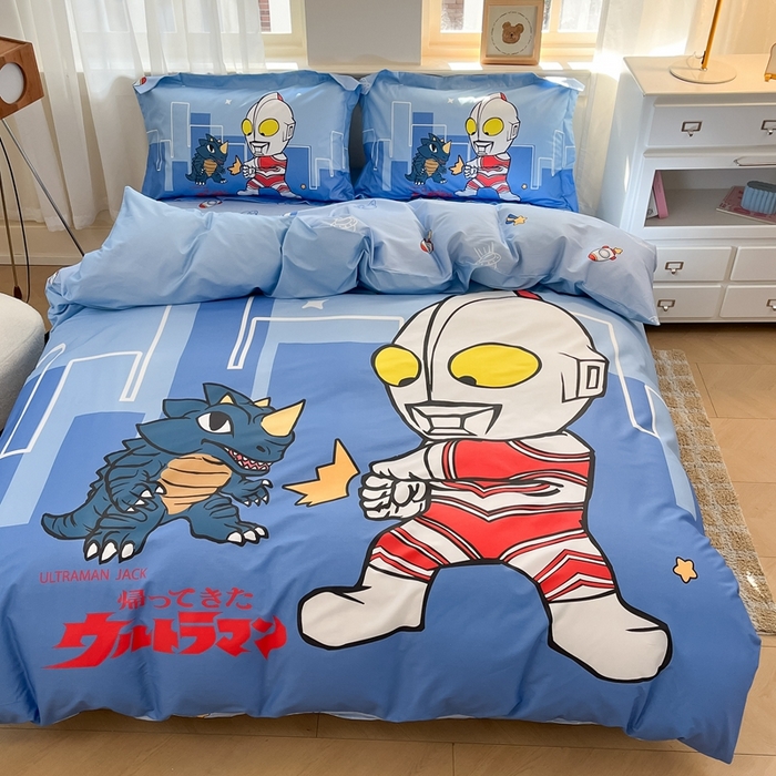 91家纺网 家纺一手货源 找家纺 蘭菲家纺 2025新款奥特曼全棉四件套 勇士