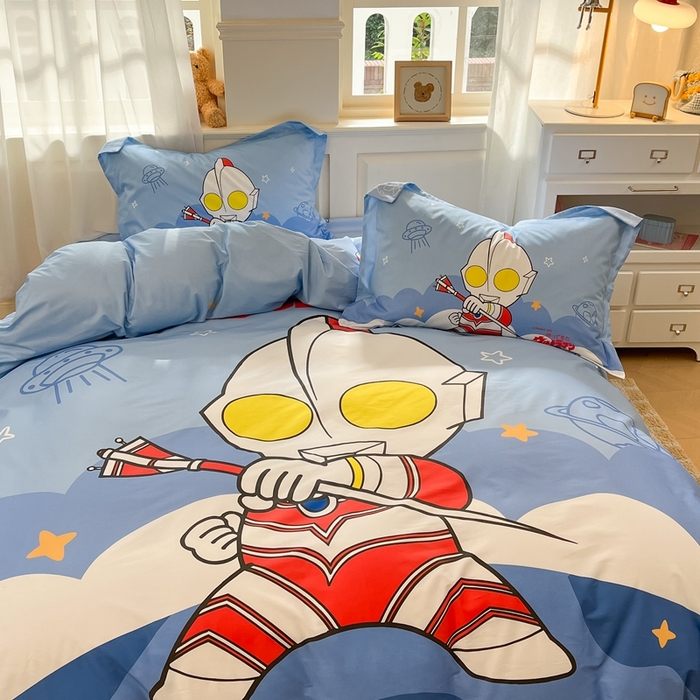 91家纺网 家纺一手货源 找家纺 蘭菲家纺 2025新款奥特曼全棉四件套 独行者