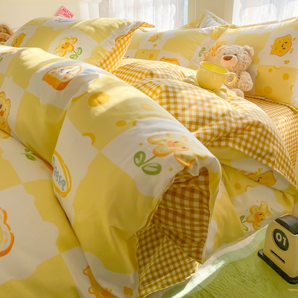 91家纺网 家纺一手货源 找家纺 （总）简冠家纺 2025新款印花植物羊绒磨毛四件套