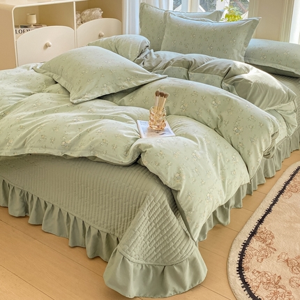 91家纺网 家纺一手货源 找家纺 （总）尚美 2025新款小碎花针织棉床盖四件套