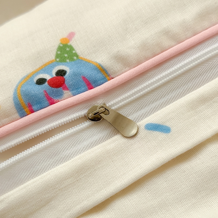 91家纺网 家纺一手货源 找家纺 沐棉家居 2025新款全棉双层纱四件套 甜甜圈