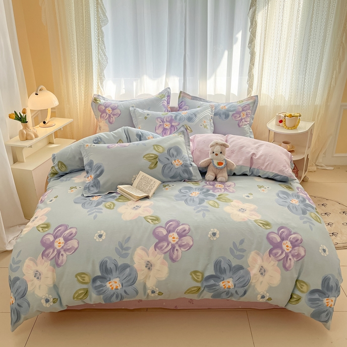 91家纺网 家纺一手货源 找家纺 涵宸家纺 2025新款全棉印花四件套 B伊莱-兰