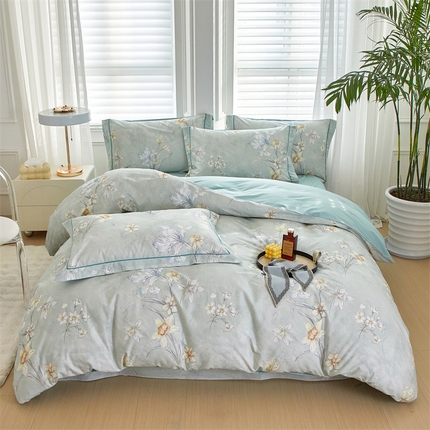 91家纺网 家纺一手货源 找家纺 （总）曼秀琳 2025新款铂金棉数码印花四件套(全棉133*76)