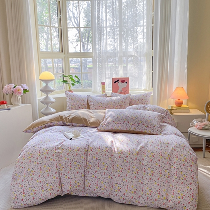 91家纺网 家纺一手货源 找家纺 （总）沃朴家居2025新款高克重小碎花水洗棉四件套