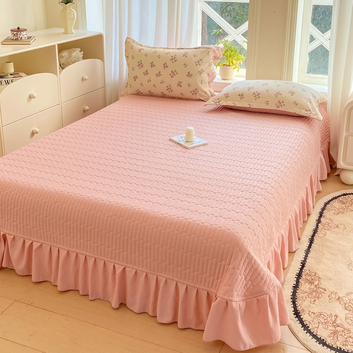 91家纺网 家纺一手货源 找家纺 尚美 2025新款小碎花针织棉床盖四件套 花香