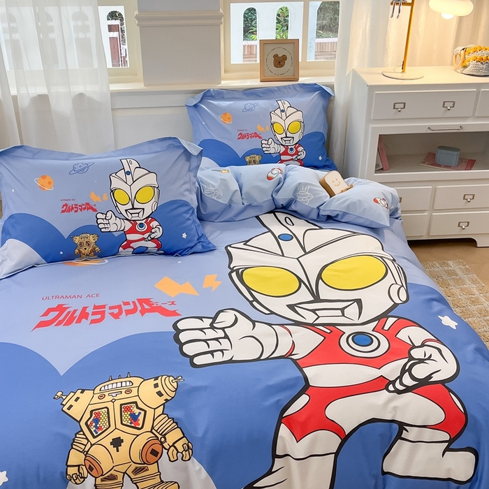 91家纺网 家纺一手货源 找家纺 蘭菲家纺 2025新款奥特曼全棉四件套 出击