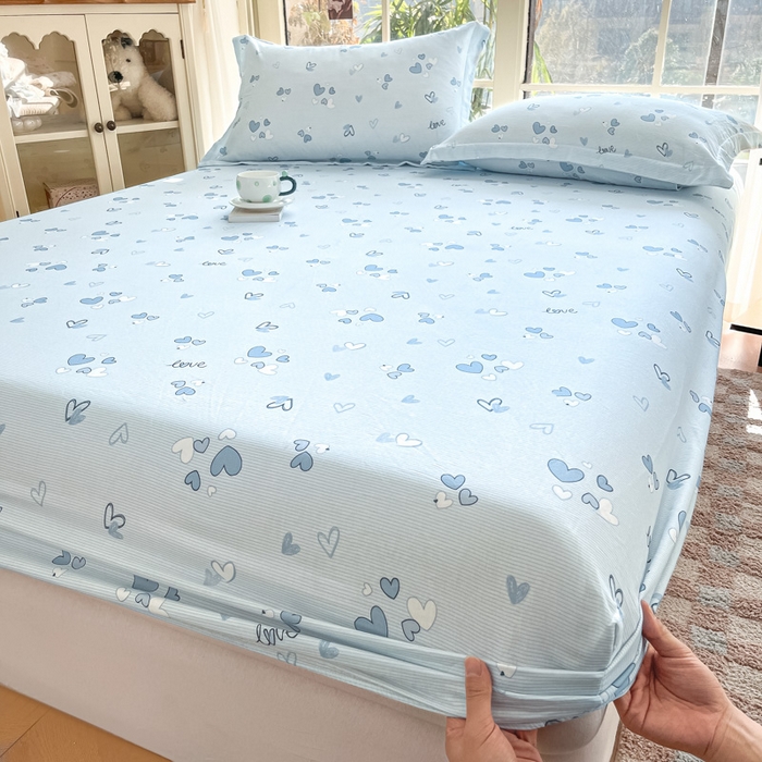 91家纺网 家纺一手货源 找家纺 晨希家居 2025新款全棉A类双层纱床笠 薇念