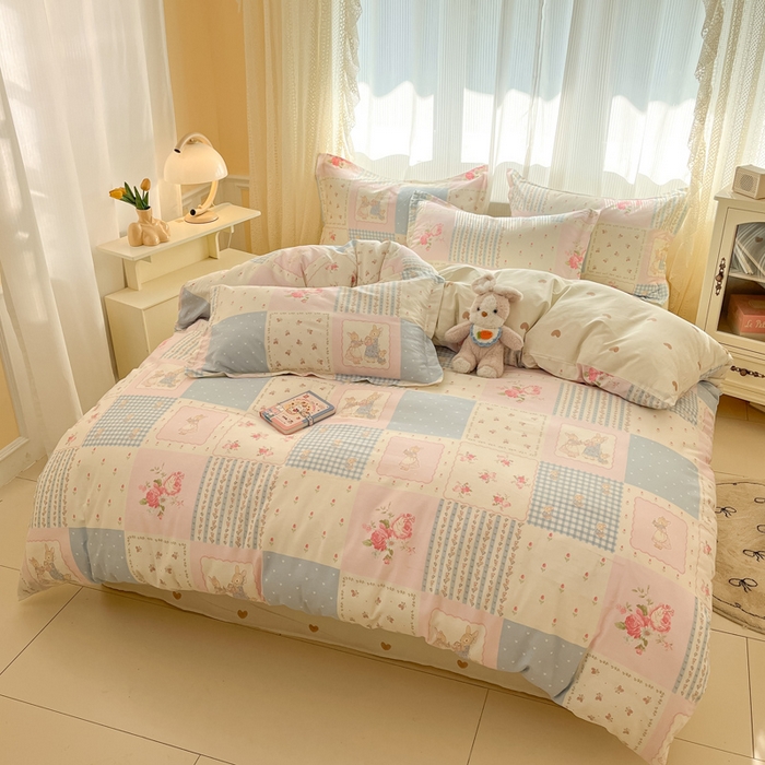 91家纺网 家纺一手货源 找家纺 涵宸家纺 2025新款全棉印花四件套 A浪漫小屋