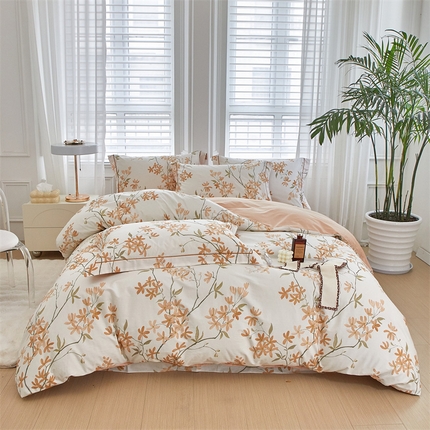 91家纺网 家纺一手货源 找家纺 （总）曼秀琳 2025新款铂金棉数码印花四件套(全棉133*76)