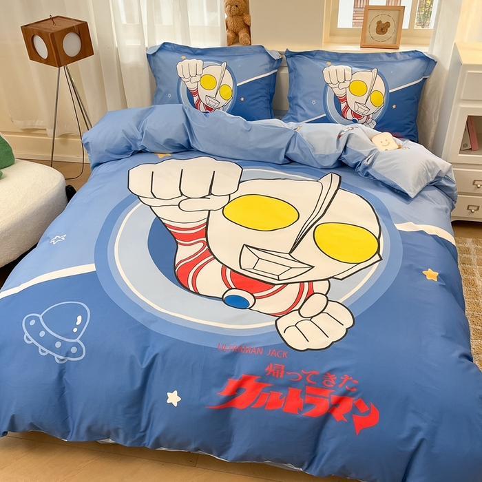 91家纺网 家纺一手货源 找家纺 蘭菲家纺 2025新款奥特曼全棉四件套 冠军