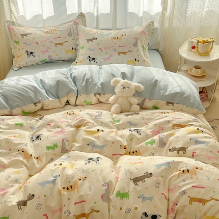 91家纺网 家纺一手货源 找家纺 涵宸家纺 2025新款全棉印花四件套 A奇妙之旅