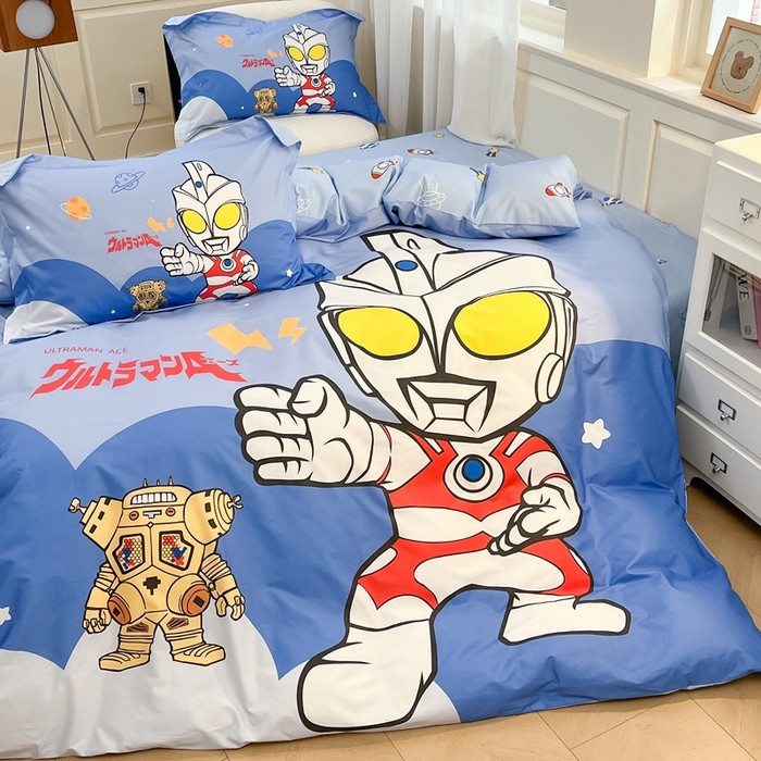 91家纺网 家纺一手货源 找家纺 蘭菲家纺 2025新款奥特曼全棉四件套 出击