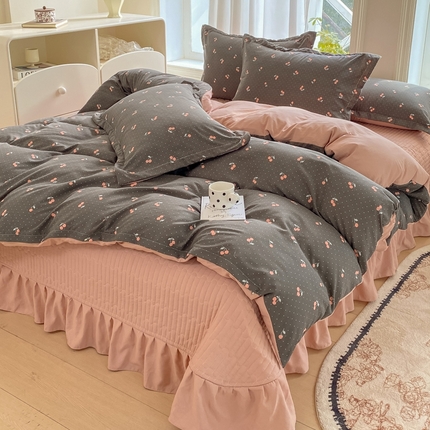 91家纺网 家纺一手货源 找家纺 （总）尚美 2025新款小碎花针织棉床盖四件套