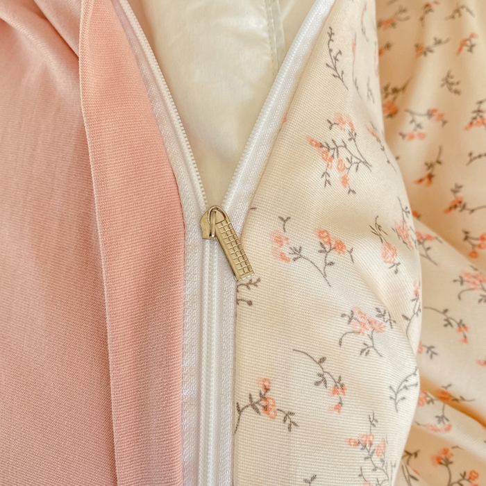 91家纺网 家纺一手货源 找家纺 尚美 2025新款小碎花针织棉床盖四件套 奶茶花